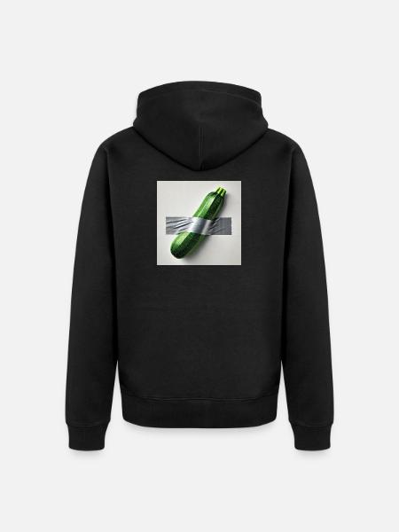 Zucchini framed by ribbon - Unisex Premium Organic Zip Hoodie - black