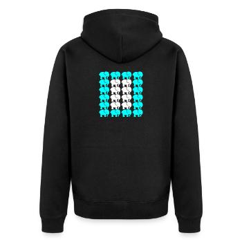 ELEPHANT - Unisex Premium Organic Zip Hoodie - black - Back - Nico (187cm)