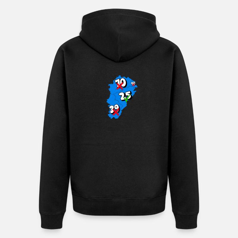Région franche comté - Veste à capuche bio Premium Unisexe - noir