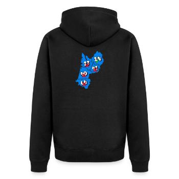 Région Aquitaine - Veste à capuche bio Premium Unisexe - noir - Dos - Nico (187cm)