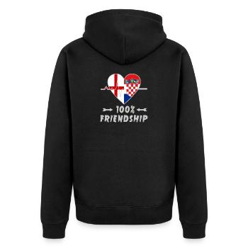 L'Angleterre et la Croatie : amitié à 100 % - Veste à capuche bio Premium Unisexe - noir - Dos - Nico (187cm)