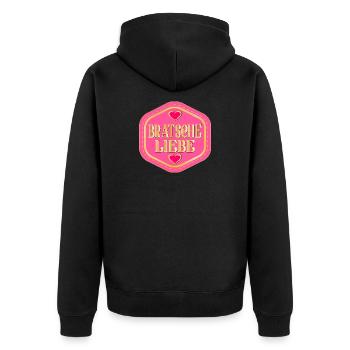MUSIK INSTRUMENT BRATSCHE LIEBE - Unisex Premium Bio Zip Hoodie - Schwarz - Hinten - Nico (187cm)