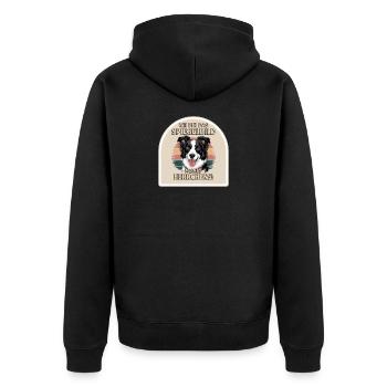 Border Collie Dog Reflection of My Master - Unisex Premium Organic Zip Hoodie - black - Back - Nico (187cm)