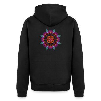 Ornement de yoga étoile flocon de neige Noël om - Veste à capuche bio Premium Unisexe - noir - Dos - Nico (187cm)