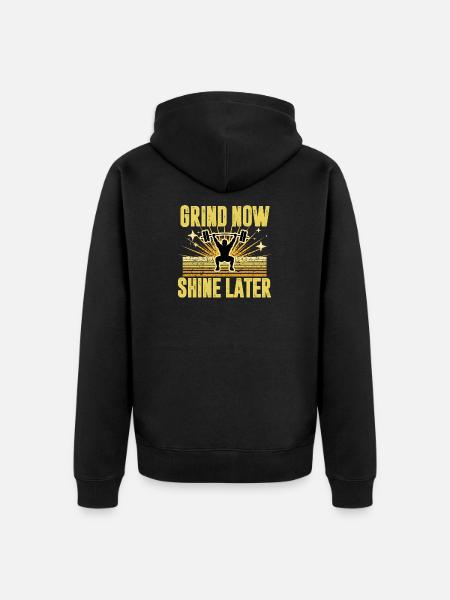 Motivation Fitness Barre-Squat Design - Unisex Premium Organic Zip Hoodie - black
