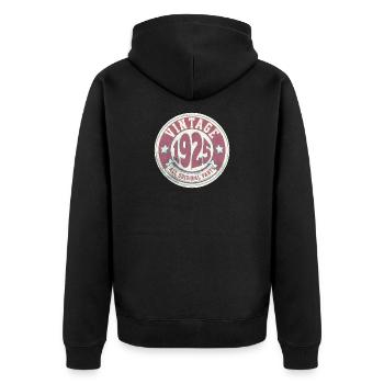 Design Vintage 1925 Logo Retro Style - Veste à capuche bio Premium Unisexe - noir - Dos - Nico (187cm)