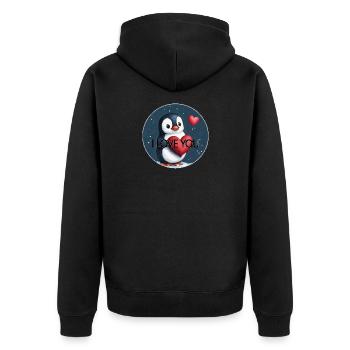 JE T’AIME PINGOUIN - Veste à capuche bio Premium Unisexe - noir - Dos - Nico (187cm)