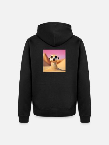 Suricato, Familia Suricata, Humor Suricato - Chaqueta con capucha prémium ecológica unisex - negro