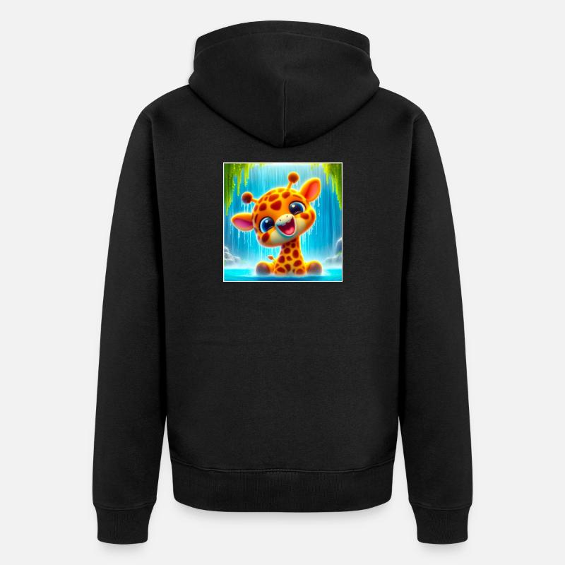 Giraffe - Unisex Premium Bio Zip Hoodie - Schwarz