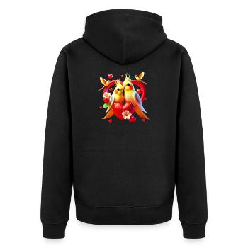 Nymph Heart (03) - Unisex Premium Organic Zip Hoodie - black - Back - Nico (187cm)
