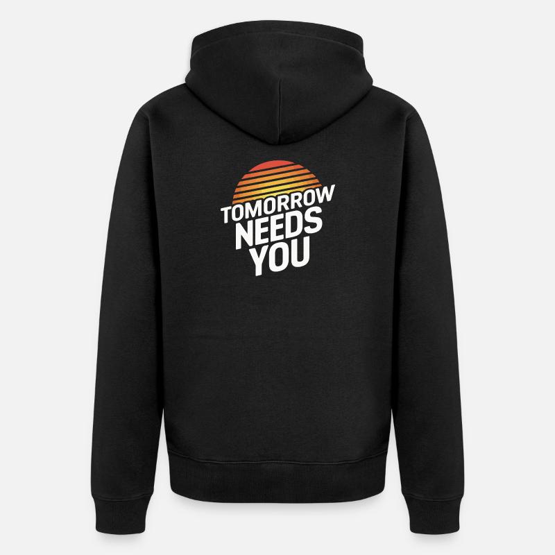 Die Zukunft braucht Sie - Unisex Premium Bio Zip Hoodie - Schwarz