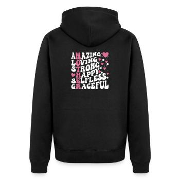 Die beste Mutter aller Zeiten - Unisex Premium Bio Zip Hoodie - Schwarz - Hinten - Nico (187cm)