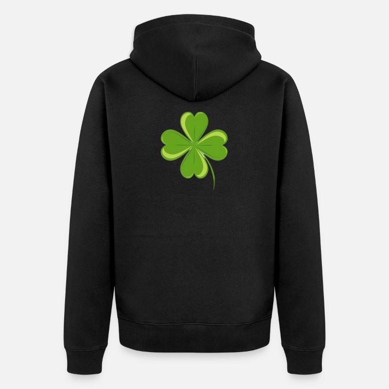 Trèfle à 4 feuilles. - Veste à capuche bio Premium Unisexe - noir