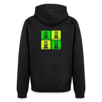 Retro Gaming Automaten 80er - Unisex Premium Bio Zip Hoodie - Schwarz - Hinten - Nico (187cm)