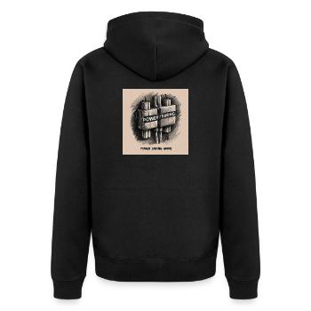 Sleep - Unisex Premium Organic Zip Hoodie - black - Back - Nico (187cm)