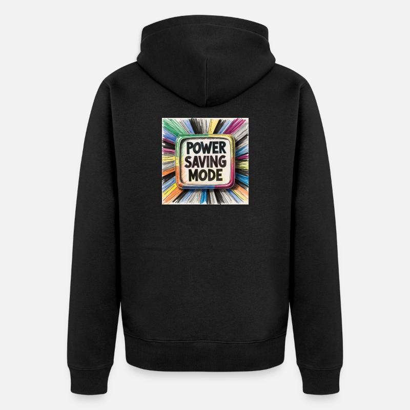Power Saving Mode - Unisex Premium Bio Zip Hoodie - Schwarz