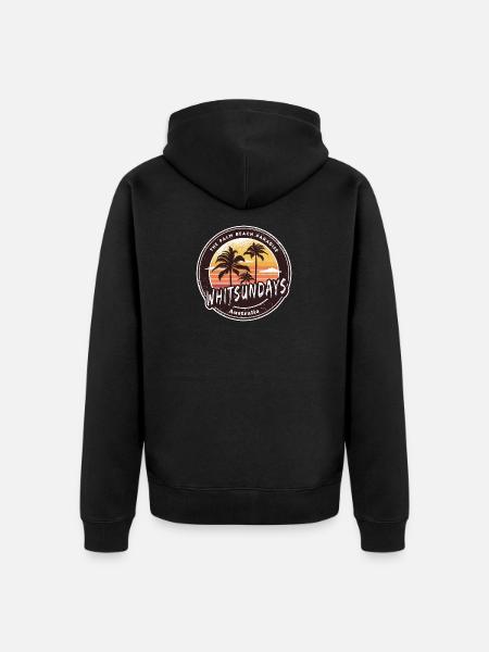 Whitsundays Australie Palmiers Design - Veste à capuche bio Premium Unisexe - noir
