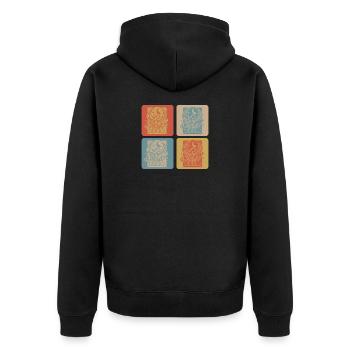 Design rétro d’astronomie - Veste à capuche bio Premium Unisexe - noir - Dos - Nico (187cm)