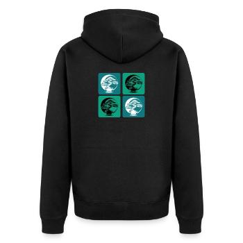 Bonsai Yin Yang - Unisex Premium Organic Zip Hoodie - black - Back - Nico (187cm)