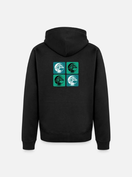 Bonsai Yin Yang - Unisex Premium Organic Zip Hoodie - black