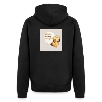 Golden Retriever - What ́s Wrong With You - Unisex Premium Organic Zip Hoodie - black - Back - Nico (187cm)