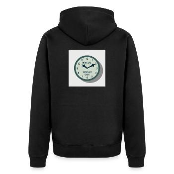 Ich bin nicht zu spät - Du bist einfach zu früh - Unisex Premium Bio Zip Hoodie - Schwarz - Hinten - Nico (187cm)
