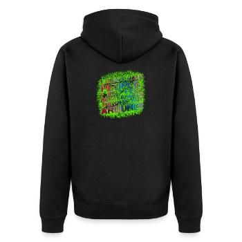 I dont hate people - Unisex Premium Bio Zip Hoodie - Schwarz - Hinten - Nico (187cm)