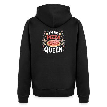 Je suis la reine de la pizza - Veste à capuche bio Premium Unisexe - noir - Dos - Nico (187cm)