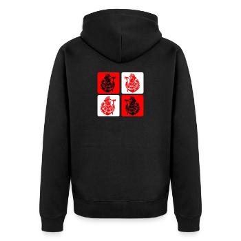 Fire brigade – courage in action - Unisex Premium Organic Zip Hoodie - black - Back - Nico (187cm)