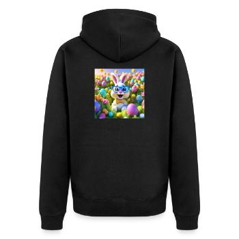 Easter, Easter, Happy Easter, Chocolate Eggs - Unisex Premium Organic Zip Hoodie - black - Back - Nico (187cm)