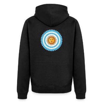Soleil, mer et couleurs de la mer Méditerranée - Veste à capuche bio Premium Unisexe - noir - Dos - Nico (187cm)