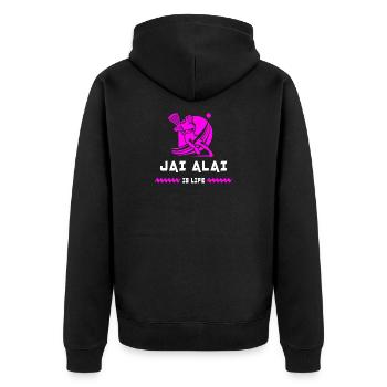 Jai Alai est vivant - Veste à capuche bio Premium Unisexe - noir - Dos - Nico (187cm)