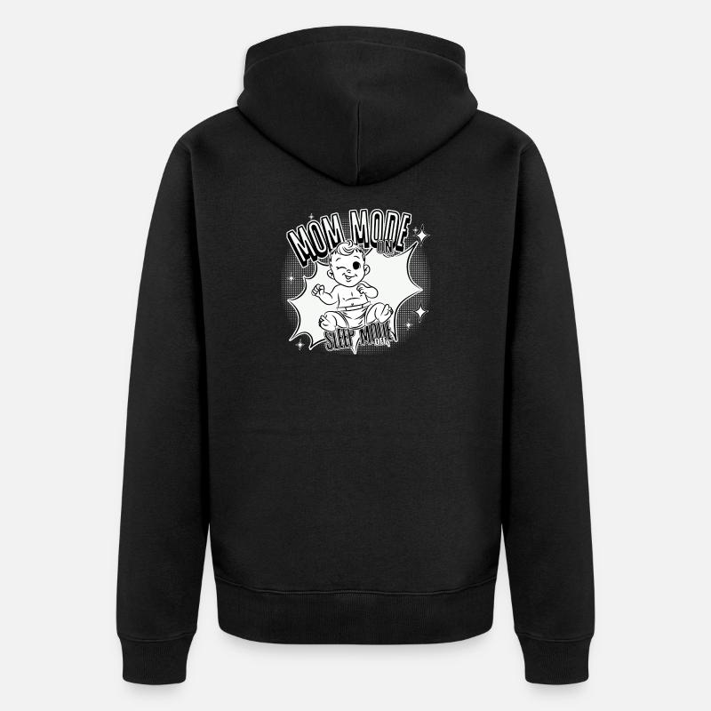Mode Maman Activé – Mode veille désactivé - Veste à capuche bio Premium Unisexe - noir