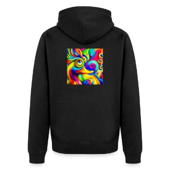 Peinture d’un canard - Veste à capuche bio Premium Unisexe - noir - Dos - Nico (187cm)
