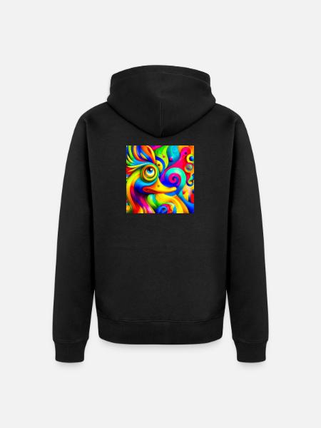 Painting of a duck - Unisex Premium Organic Zip Hoodie - black
