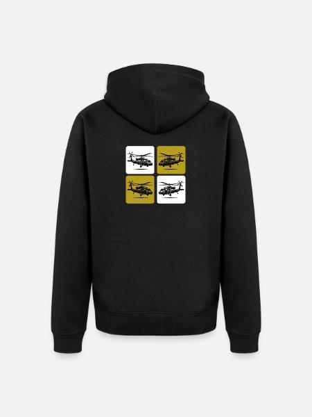 Army Helicopter – Military - Unisex Premium Organic Zip Hoodie - black