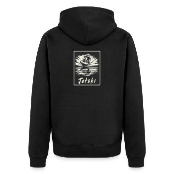Jet Ski Vintage Style - Unisex Premium Organic Zip Hoodie - black - Back - Nico (187cm)