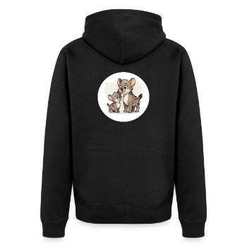 Famille des hyènes - Veste à capuche bio Premium Unisexe - noir - Dos - Nico (187cm)