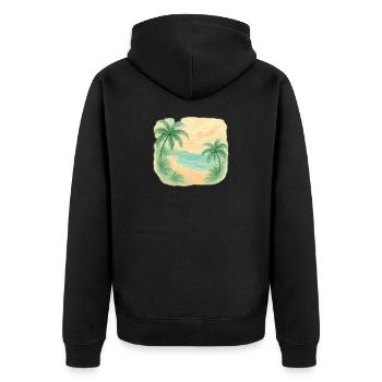 Tropical beach magic - Unisex Premium Organic Zip Hoodie - black - Back - Nico (187cm)