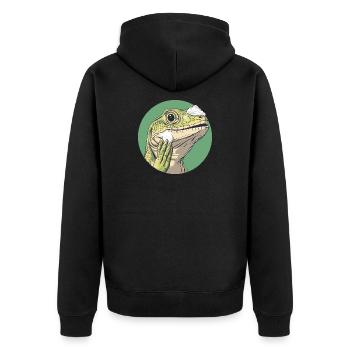 Rasage des lézards – plus doux que jamais ! - Veste à capuche bio Premium Unisexe - noir - Dos - Nico (187cm)