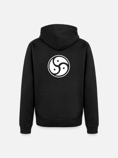 White Triskelion BDSM Design - Unisex Premium Organic Zip Hoodie - black