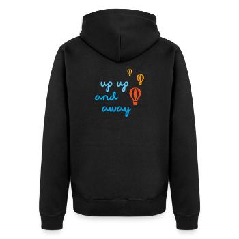 Ballonfahrt up away Himmel Reise Reisefieber - Unisex Premium Bio Zip Hoodie - Schwarz - Hinten - Nico (187cm)