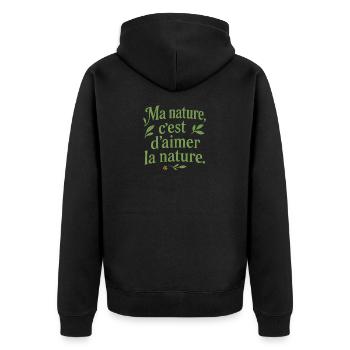 Amour de la nature - T-shirt écologique - Veste à capuche bio Premium Unisexe - noir - Dos - Nico (187cm)