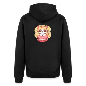 chibi cat - Veste à capuche bio Premium Unisexe - noir - Dos - Nico (187cm)