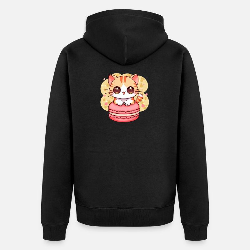 chibi cat - Veste à capuche bio Premium Unisexe - noir