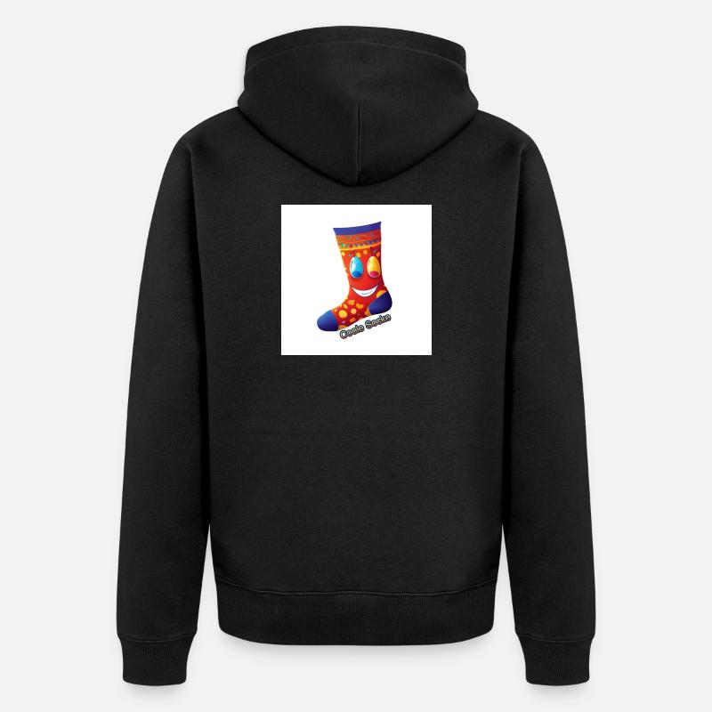 Chaussette Oole | Un design joyeux avec le sourire - Veste à capuche bio Premium Unisexe - noir