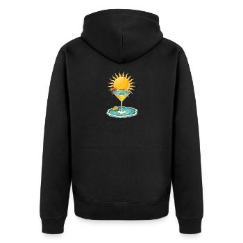 Summer Cocktail Vibes – Boisson tropicale avec Sun Il - Veste à capuche bio Premium Unisexe - noir - Dos - Nico (187cm)