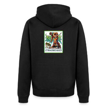Street cleaner in graffiti style - Unisex Premium Organic Zip Hoodie - black - Back - Nico (187cm)