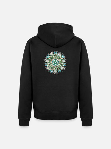Sea Mandala - Unisex Premium Organic Zip Hoodie - black