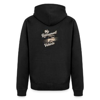 Ruhestand Golf Cart Fahrt für Mama & Papa - Unisex Premium Bio Zip Hoodie - Schwarz - Hinten - Nico (187cm)